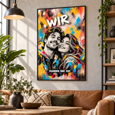 Personalisiertes Street-Art Poster für Paare im Wohnraum