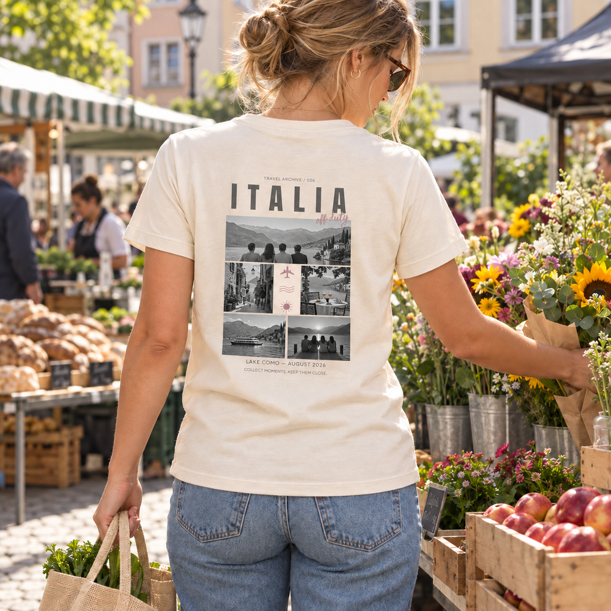 Personalisiertes Reise T-Shirt Damen mit 5 Fotos – Travel Archive