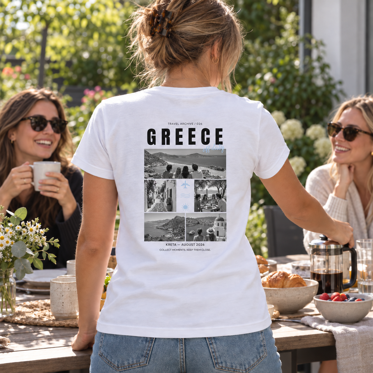 Personalisiertes Reise T-Shirt Damen mit 5 Fotos – Travel Archive