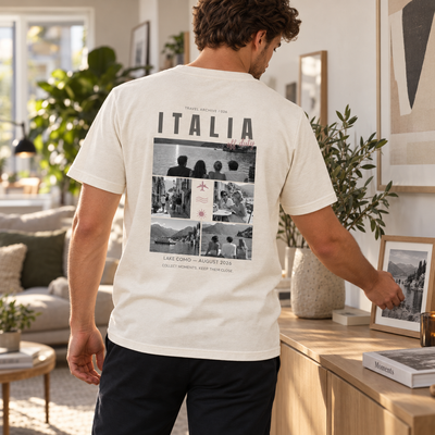 Personalisiertes Reise T-Shirt Herren mit 5 Fotos – Travel Archive