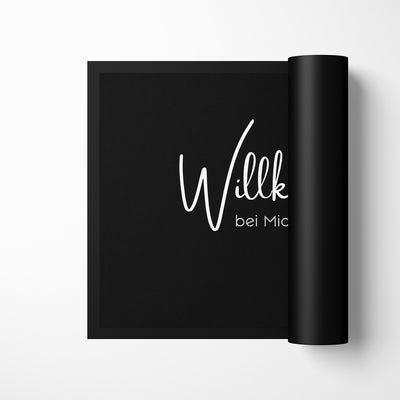 Personalisierte Fußmatte „Willkommen“ mit Wunschtext
