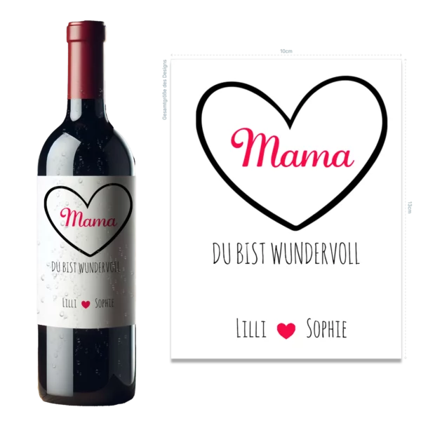 Flaschenetikett | Mama wundervoll