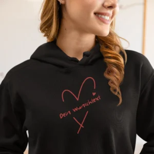 Hoodie | Herz und Wunschtext | Print