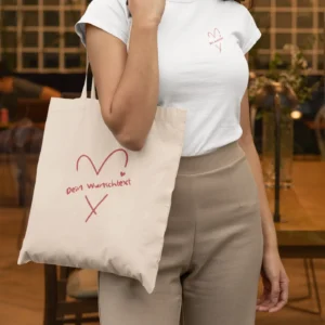 Stoffbeutel | Herz und Wunschtext