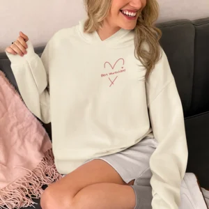 Hoodie | Herz und Wunschtext